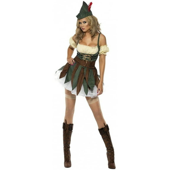 Smiffys Women's Fever Sexy Outlaw Adult Ladies Robin Hood Costume Medium 10-12