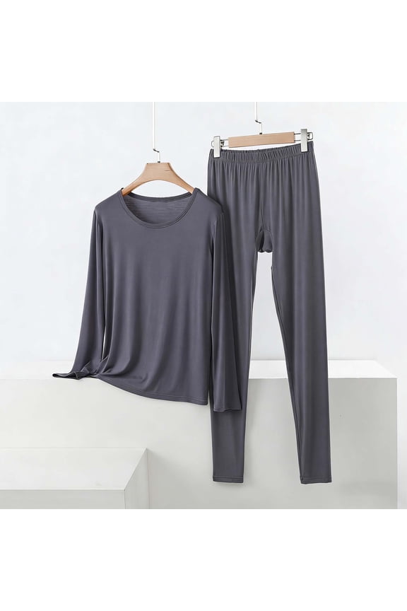 Sexy Pajama Set for Women Fashion Solid Color Breathable Pajama Sets with Pants Casual Crew Neck Long Sleeve Sleepwear Womens Summer Pajamas