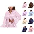 thumbnail image 1 of Sexy Pajama Sets – Satin Pajamas for Women Set & Lounge Sets Women Long Tops Long Set 2 Sleeve Piece Sleepwear Pants Women Suits Sets, 1 of 4