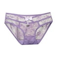 thumbnail image 1 of Sexy Panties for Women Elastic Free Underwear Women Funny Thong Light Purple Lace Shorts M, 1 of 3