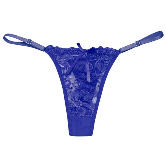 Sexy Panties for Women Lace Floral Waistband Tangas Cheeky Bikini Underwear Blue