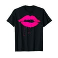 thumbnail image 1 of Sexy Pink Hot Lips T Shirt: Neon 80s Lipstick Kiss Party Tee, 1 of 5