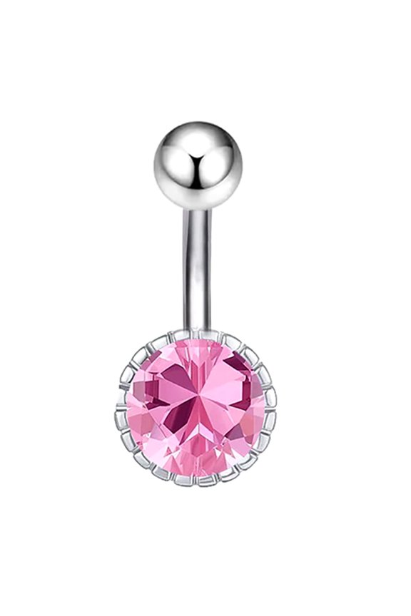 Sexy Pink Zircon Heart Belly Button Rings For Women Girls Fashion Stainless Steel Heart Navel Piercing Barbell Cute Belly Rings
