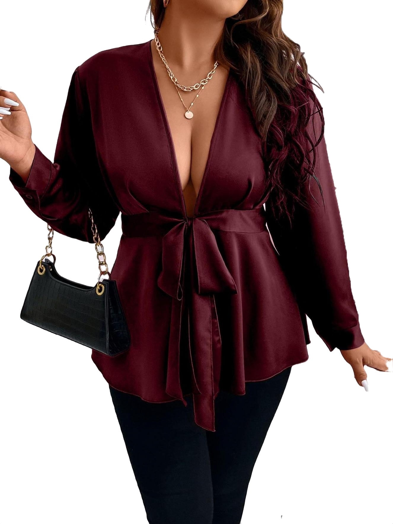 peplum maroon