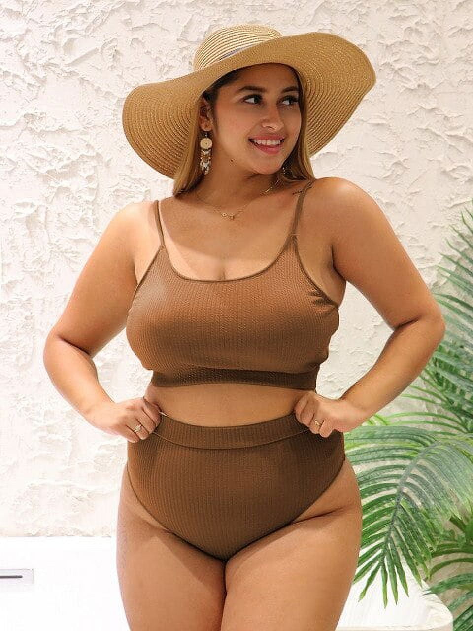 Sexy Plus Size Bikini Set Push Up Female Swimsuit Two Piece High Waist  Brazilian Swim Bathing Suit Large Size Crop Top Swimwear