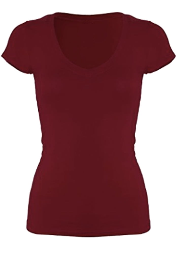 Sexy Plus Size Low-Cut Cleavage V-Neck T-Shirt Tee Top 1x2x3x