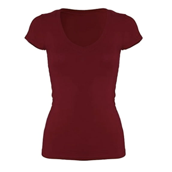 Sexy Plus Size Low-Cut Cleavage V-Neck T-Shirt Tee Top 1x2x3x