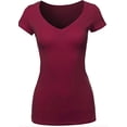 thumbnail image 1 of Sexy Plus Size Low-Cut Cleavage Wide Band V-Neck T-Shirt Tee Top 1x2x3x, 1 of 1