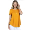 thumbnail image 1 of Sexy Plus Size Round Neck Button DownShort Sleeve Long Blouse Top, 1 of 1