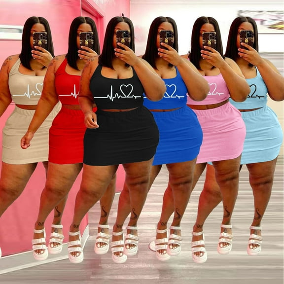 Sexy Plus Size Skirt Sets