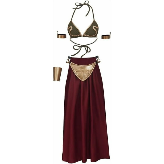 Sexy Princess Costume Leia Dress Slave Bra Skirt for Adult Women