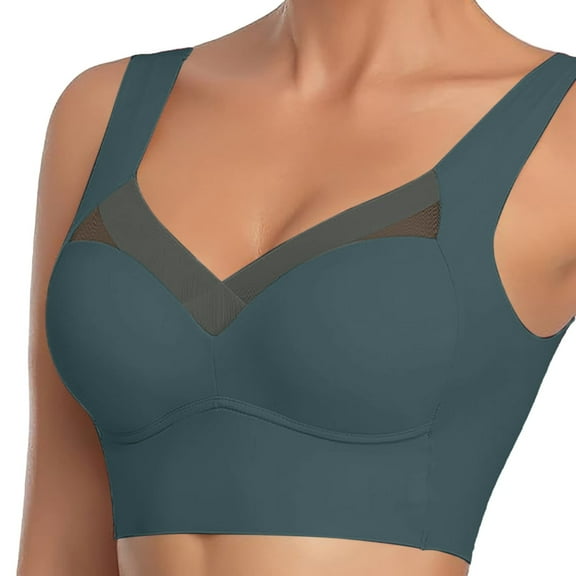 Sexy Push Up Bralettes For Women Sports Bras For Women Seamless Bras No Underwire Supportive Wireless Push Up Full Coverage Bralette Comfort Mesh T-Shirt Bras Dark Blue,L