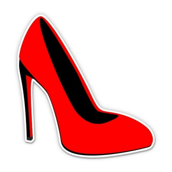Sexy Red High Heel Shoe - 3" Vinyl Sticker - For Car Laptop Water Bottle Phone - Waterproof Decal
