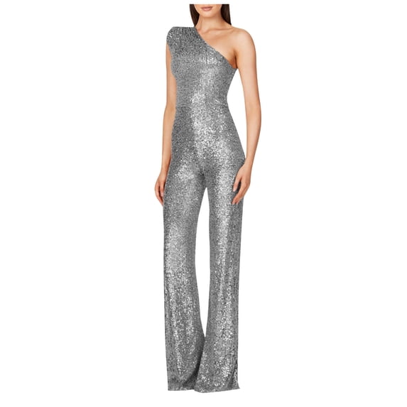 Sexy Rompers for Women 2024 Sparkly Sequin Jumpsuit Ladies Shiny Sequin Overalls Pants Party Club Night Outfit