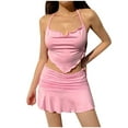 thumbnail image 1 of Sexy Ruffle Mini Dress For Women Solid Color Party Club Wear Flirty Feminine Stylish Outfit Night Out, 1 of 2