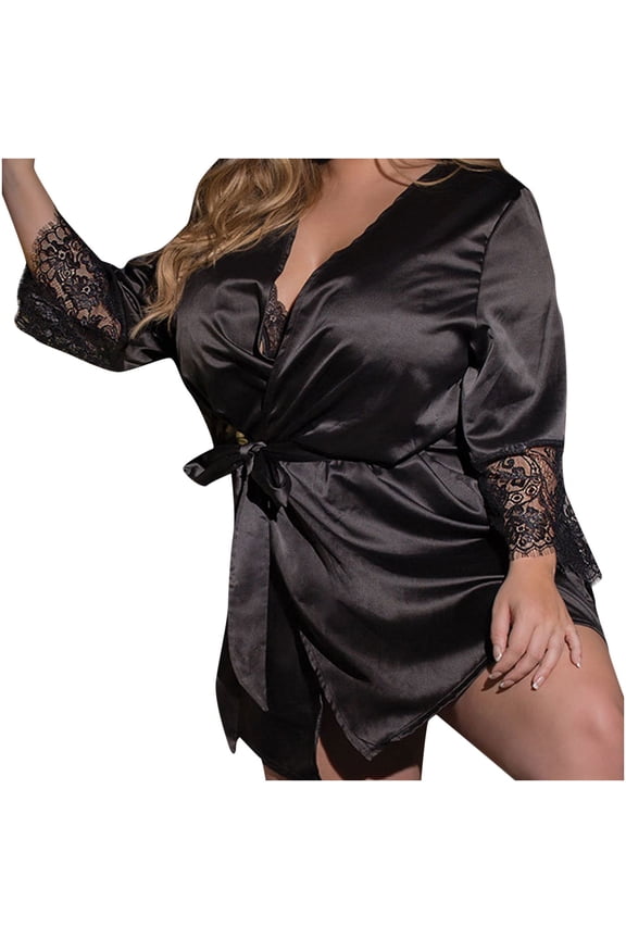 Sexy Satin Robes for Women Tie Front Lightweight Short Soft Silk Bathrobes Casual Loose Solid Sleepwear Nightgowns Ladies Basic Loungewear Bath Robe