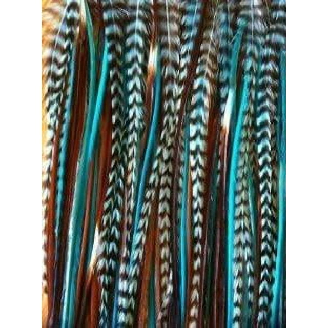 Sexy Secret Genuine Feather Hair Extension , Genuine Grizzly, Browns