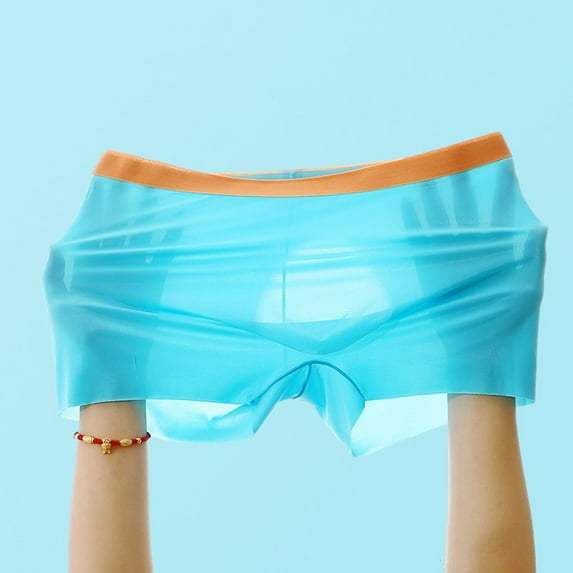 Sexy Sheer Men Ice Silk Underwear Underpants Breathable Ultrathin Boxer Briefs