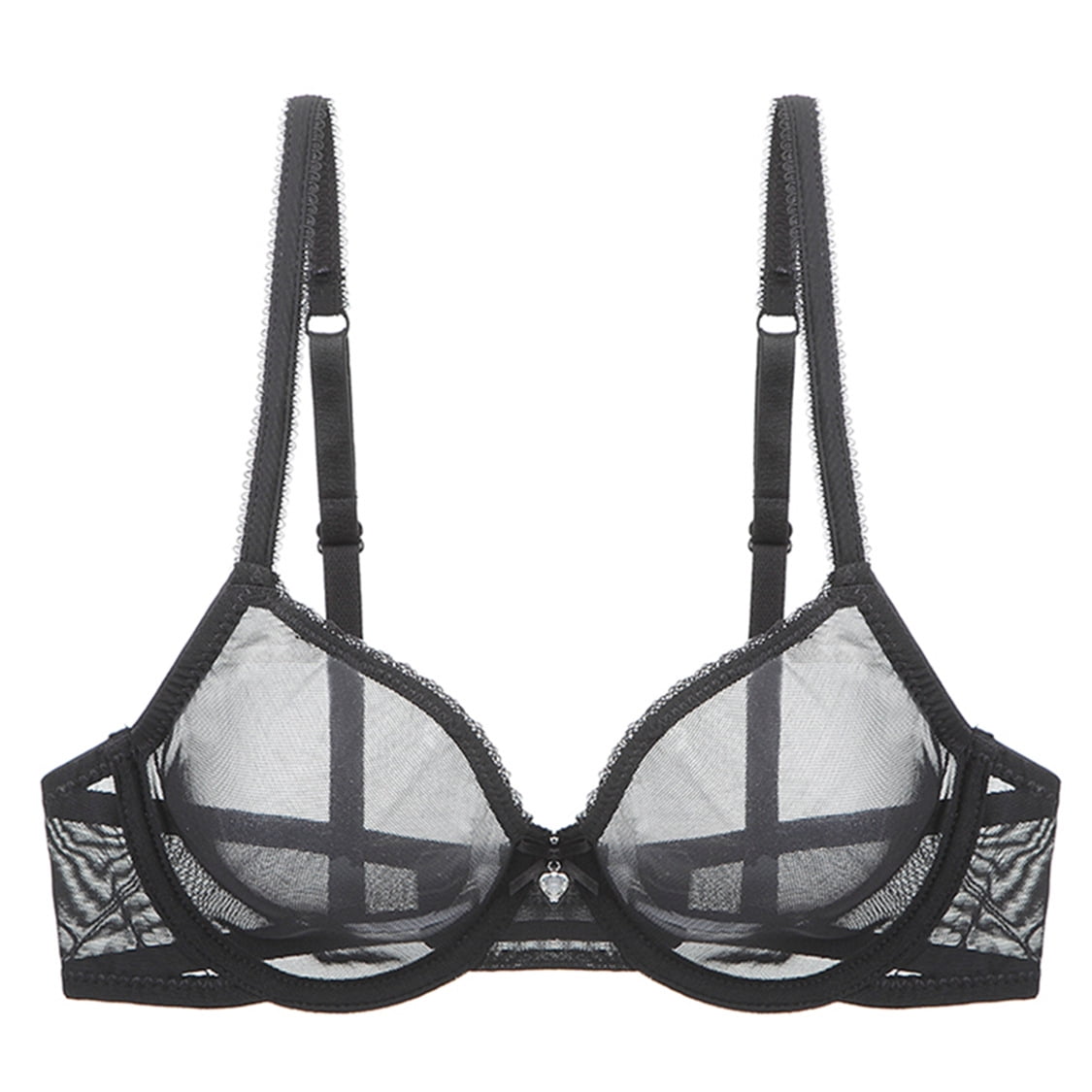 Buy YANDW Women's Sheer Bra See Through Mesh Lingerie Set Transparent  Unlined Lace Barely There Sexy Bras Online at desertcartKUWAIT
