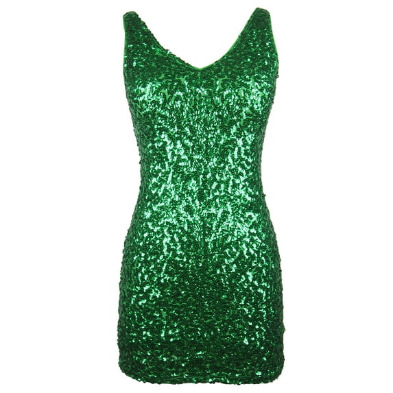 Sexy Short Mini Sequin Hen Night Nightclub Themes Party Prom Dress Outfits Green