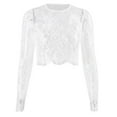 thumbnail image 1 of Sexy Slim Women's Mesh Shirt Long Sleeve Splicing Solid Blouse Comfortable Stylish Casual T-Shirt Fashion Top, 1 of 4