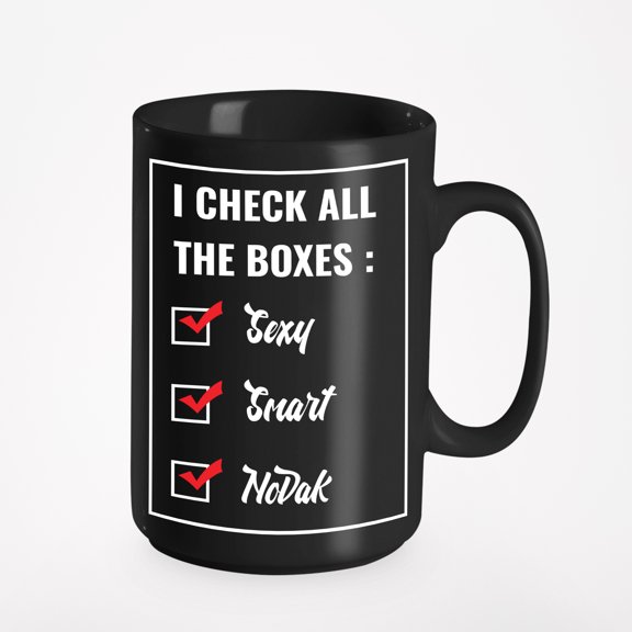 Sexy Smart NoDak, North Dakota USA or US State Cup, Black 15oz Ceramic Mug