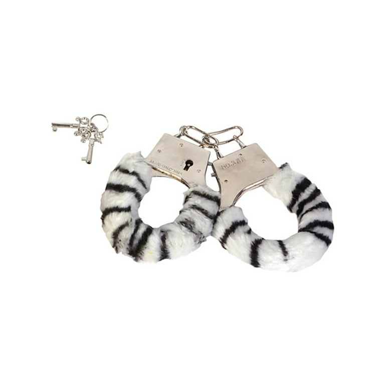Sexy Soft Steel Fuzzy Zebra Furry Handcuffs Hand Cuffs - Walmart.com