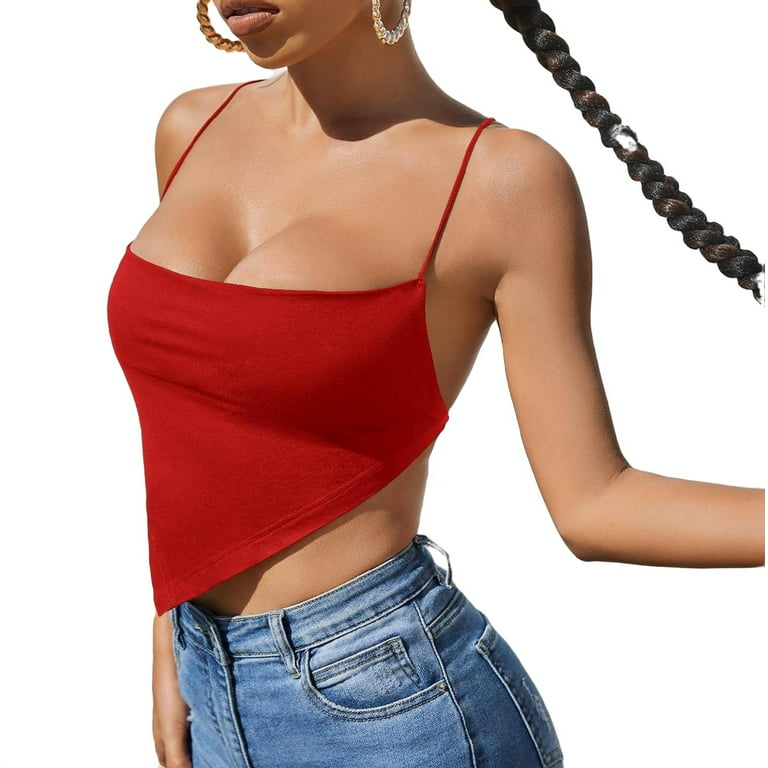 Sexy Spaghetti Strap Cami Red Womens Tank Tops & Camis (Women's)