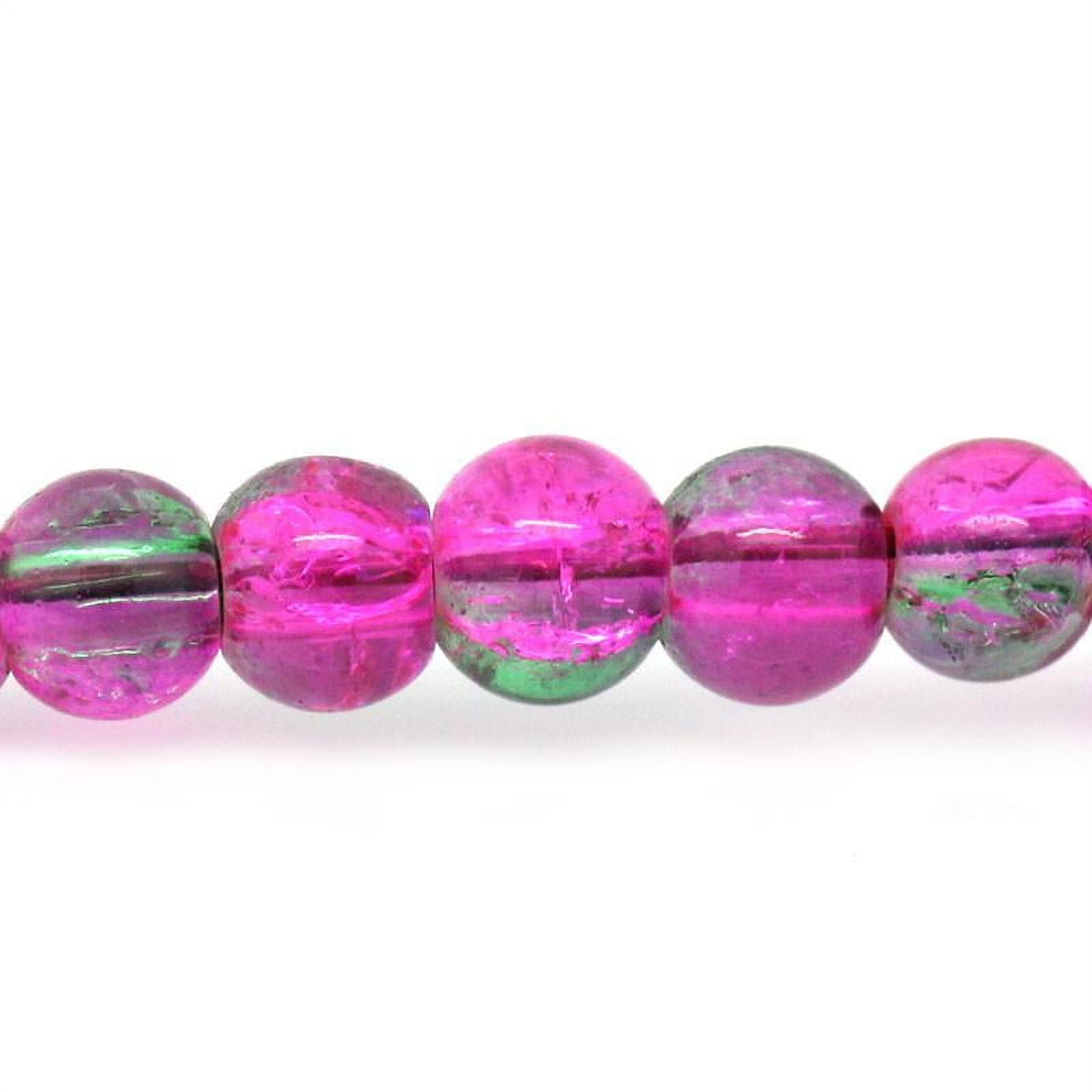 Sexy Sparkles 1 Strand, Multicolored Crackle Glass Round Beads 4mm Dia, 74cm (29 1/8'') Lon...