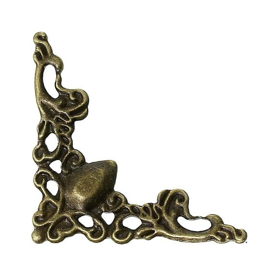 Sexy Sparkles 10 Pcs Filigree Triangle Embellishments Findings Wraps Connectors Antique Bro...