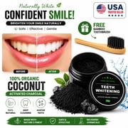 Sexy Sparkles - Natural Coconut Activated Charcoal Teeth Whitening Powder 30g with Free Bamboo Toothbrush