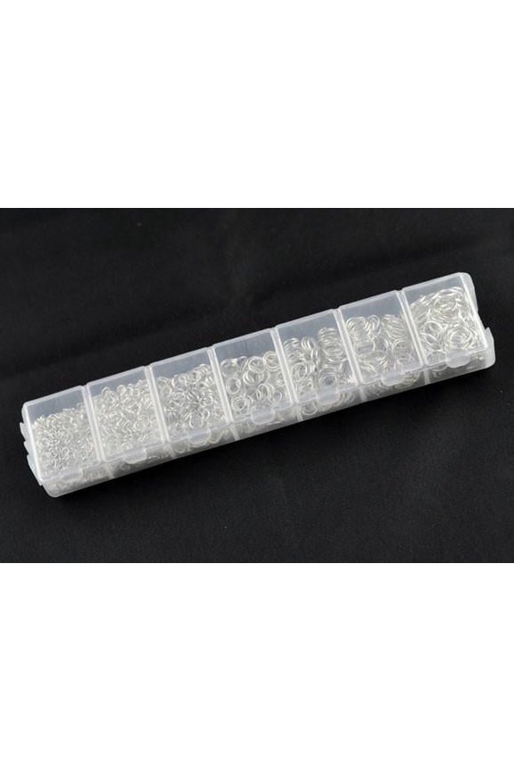 1500 Pcs Silver Tone Open Jump Rings 3mm 4mm 5mm 6mm 7mm 8mm Box Set