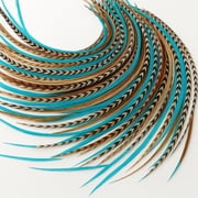 Sexy Sparkles 25 Hair Feathers Extensions Kit, 7-13 Rooster Feathers for Hair