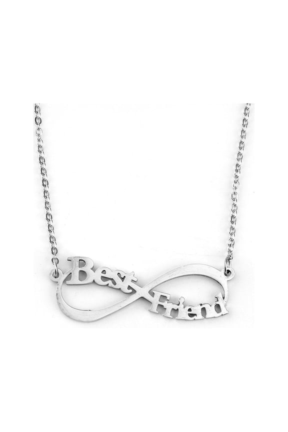 Stainless Steel Silver Tone Infinity Symbol Best Friend Necklace