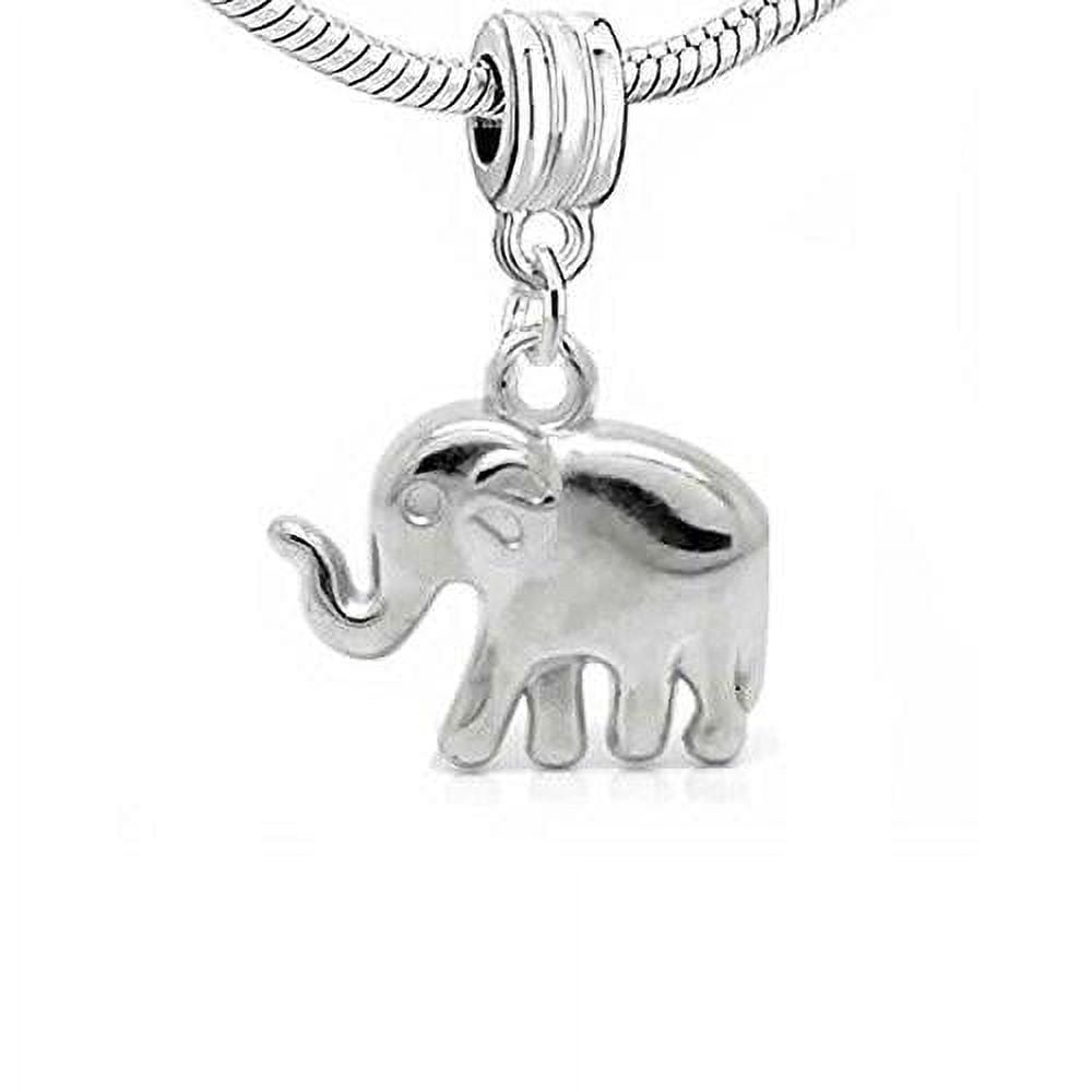 Sexy Sparkles 3D Elephant Dangle Bracelet Charm Bead for European Snake Chain Bracelet