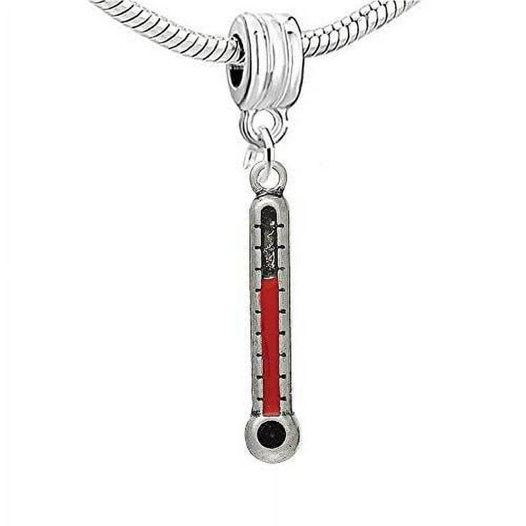 Sexy Sparkles 3D Nurse Thermometer Dangling Clip on Pendant Charm