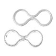thumbnail image 1 of Sexy Sparkles 5 Pcs Bead Frames Infinity Symbol Silver Tone 36mm Fits 10mm Beads, 1 of 3