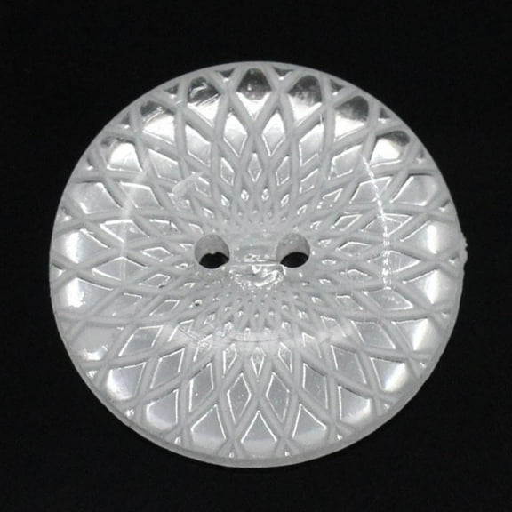Sexy Sparkles 5 Pcs Resin Round Buttons White Pattern 26mm