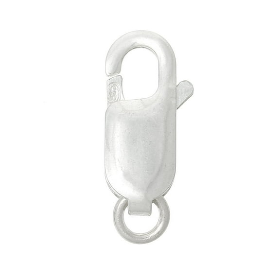 Sexy Sparkles 925 Sterling Silver Plated Lobster Clasp Findings with Loop For Jewelry Making - 11mm, 5 Pcs