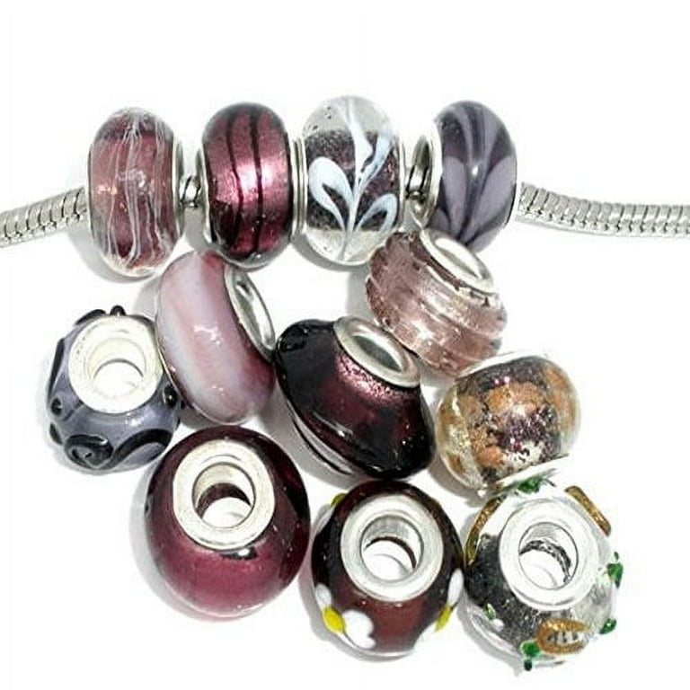 Purple murano glass shop beads