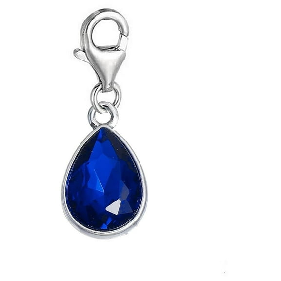 Sexy Sparkles Clip on September Birthstone Dangling lobster clasp charms for bracelets