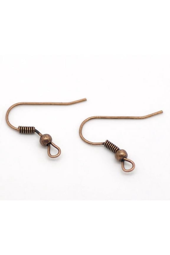 Copper Tone Earring Wire Hooks Lead, Nickel Free - 21mm X 18mm, 100 Pcs