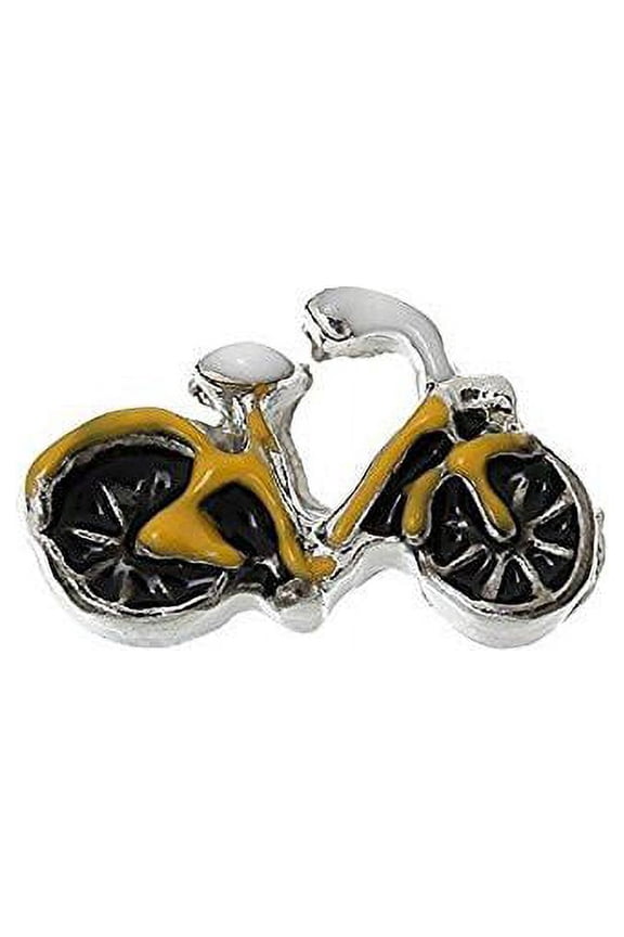 Floating Charms for Glass Living Memory Locket Pendant and - Bicycle Floating Charm, Zinc Metal Alloy, 1 Bead