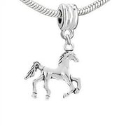 Sexy Sparkles Galloping Horse Dangle Bead Charm Spacer for Snake Chain Charm Bracelet Jewelry Making DIY, Zinc Metal Alloy