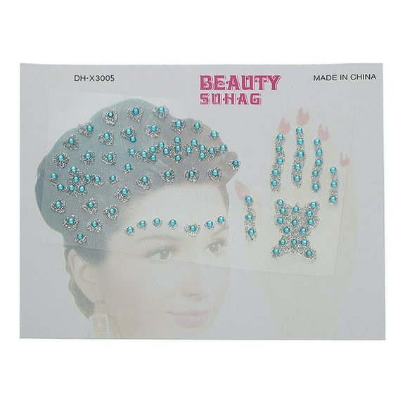 Sexy Sparkles Glitter Shimmer Temporary Tattoo Sticker Body Art Heart with Rhinestones 1 Sheet (Purple)