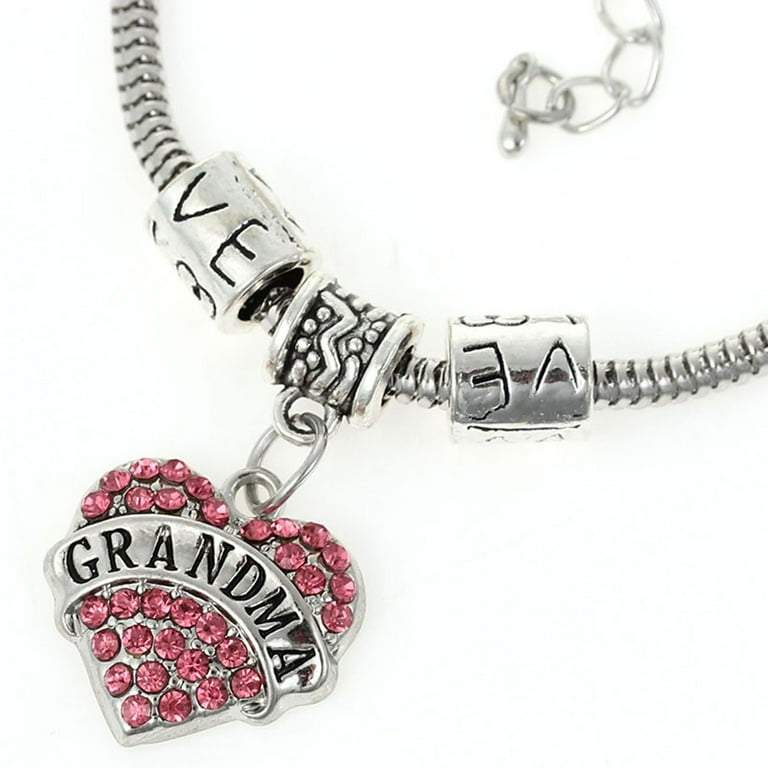Sexy Sparkles Grandma European Snake Chain Charm Bracelet with