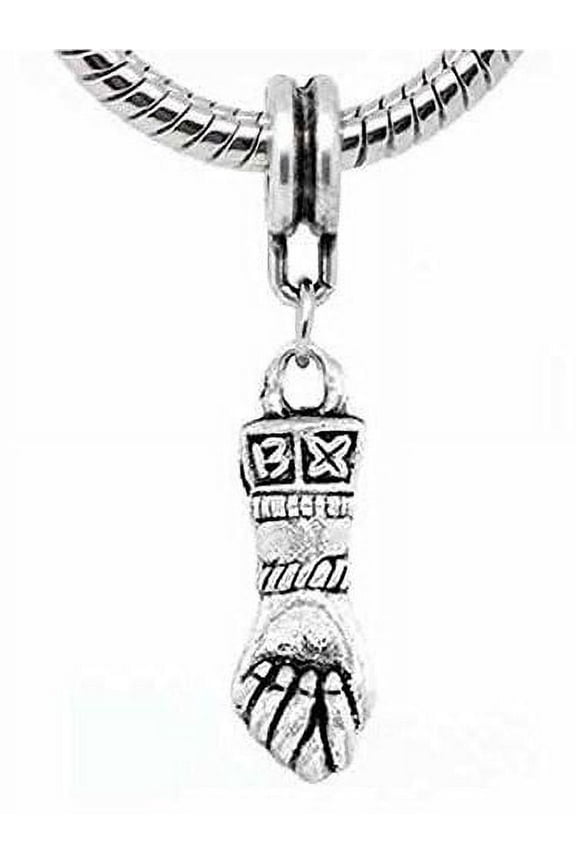Hand Figa Lucky Charm Spiritual Protection Amulet European Bead Compatible for Most European Snake Chain Bracelet - Zinc Metal Alloy