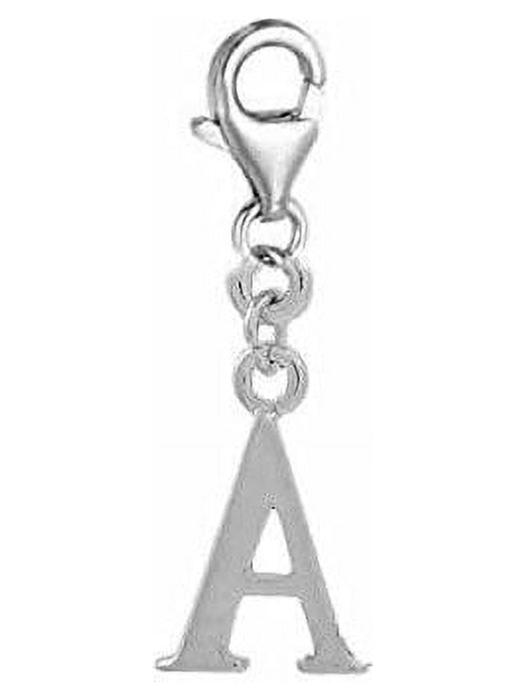 Sexy Sparkles Initial Capital Letter Pendant Charm - Zinc metal alloy Dangling Letter A Clip on Pendant Charm for Bracelet or Necklace, Lead and nickel free