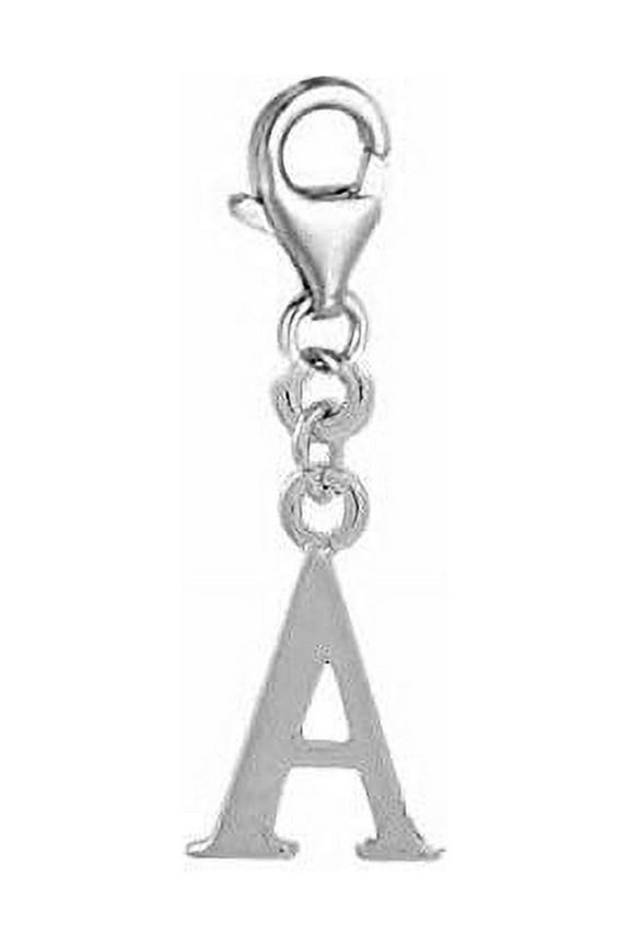 Initial Capital Letter Pendant Charm - Zinc metal alloy Dangling Letter A Clip on Pendant Charm for Bracelet or Necklace, Lead and nickel free