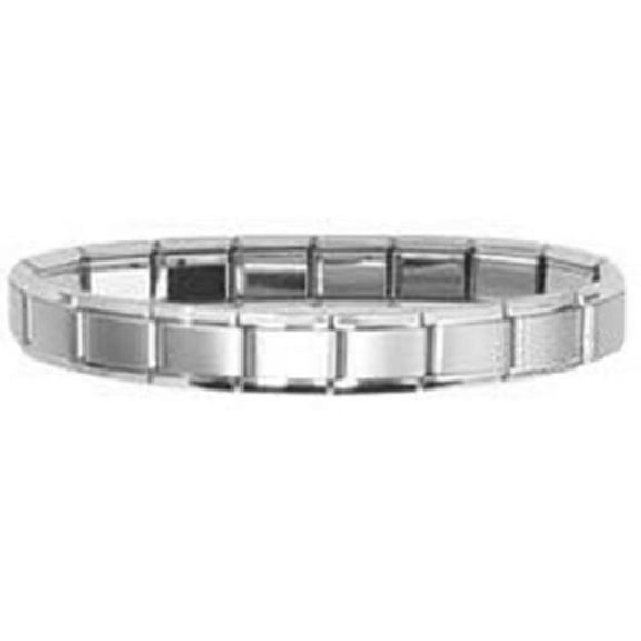 Sexy Sparkles Italian Starter Charm Bracelet in Metallic Silver, Stainless Steel, 69 in